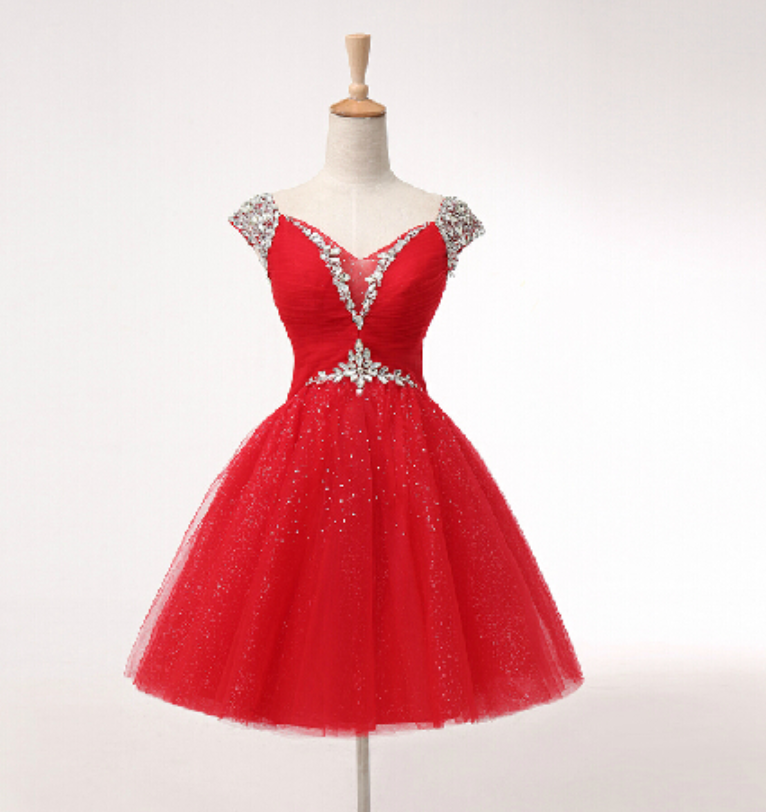 Lovely Short Ball Gown Sweetheart Prom Dress With Beadings, Ball Gown