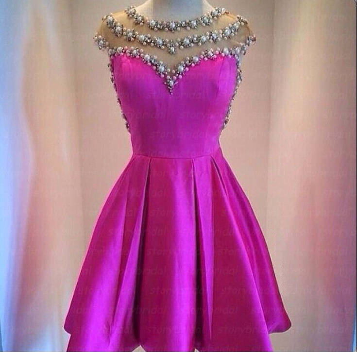 Rose Red Prom Dress, Short Prom Dress, Short Sleeve Prom Dress, Junior Prom Dress, Cute Prom Dress
