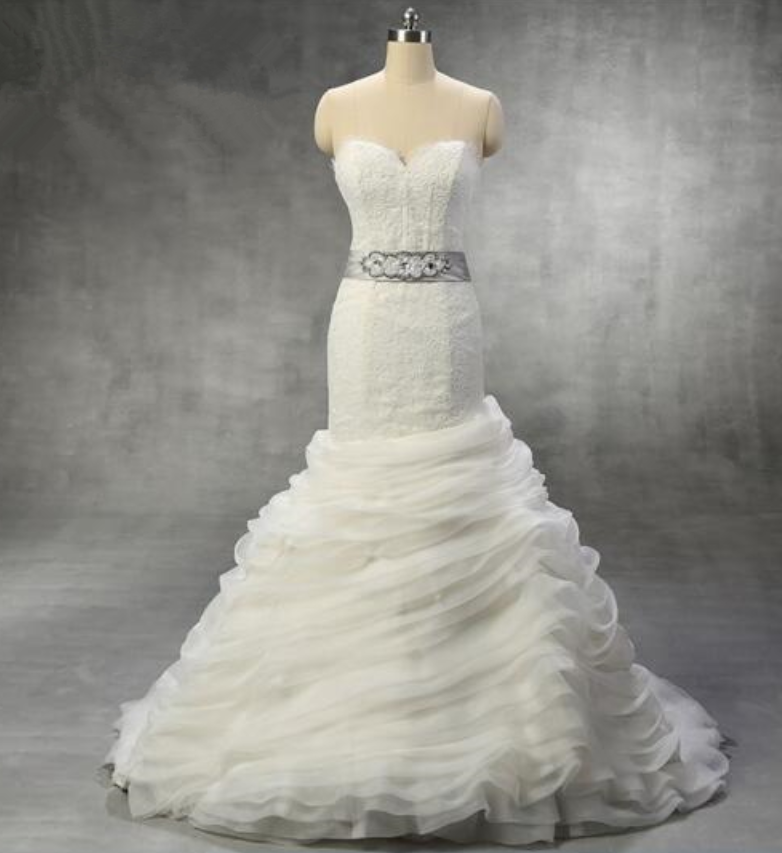 Mermaid Wedding Gown, Lace Wedding Dress, Tiered Wedding Dress, Ivory Wedding Dress, Simple Wedding Dress, Gorgeous Wedding Dress, Bridal Dress,