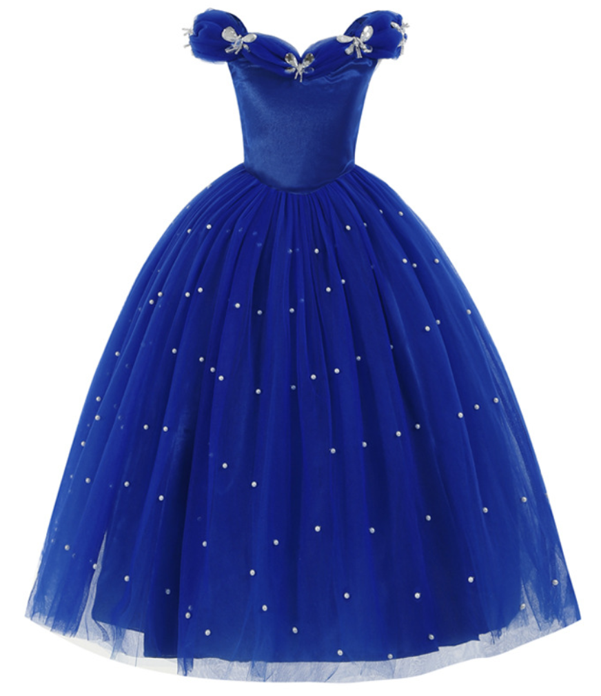 New snow and Ice Princess Girl solid dress Cinderella Princess Dress