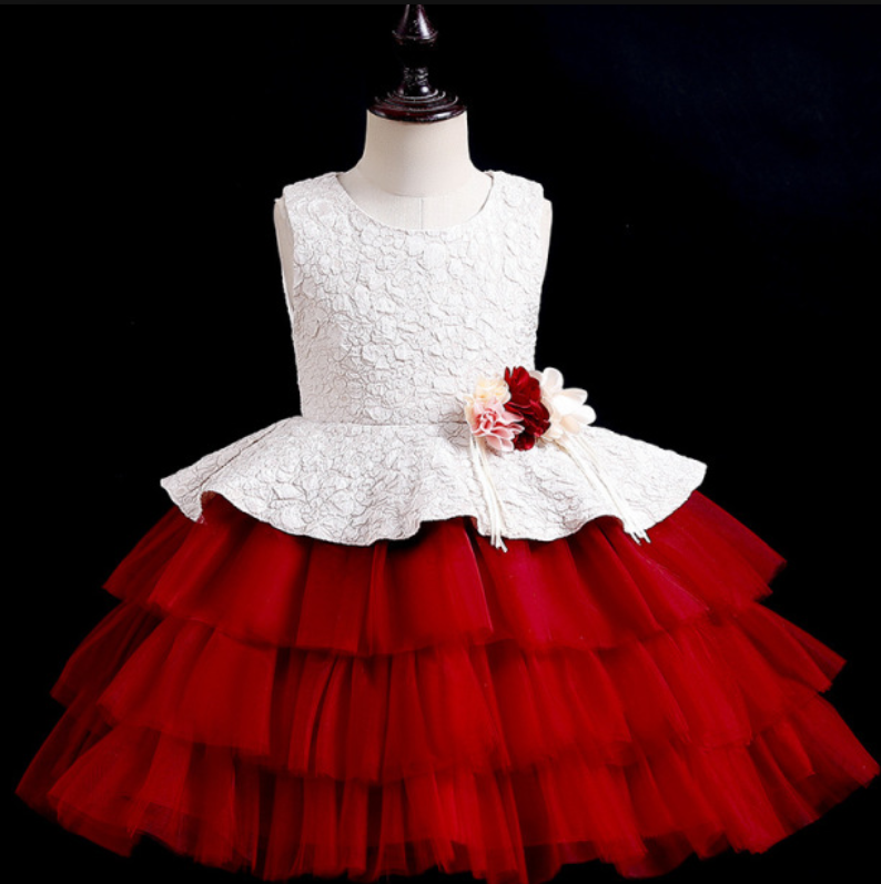 Children's Dress Girl's Wedding Dress Princess Dress Birthday Gauze Fluffy Dress