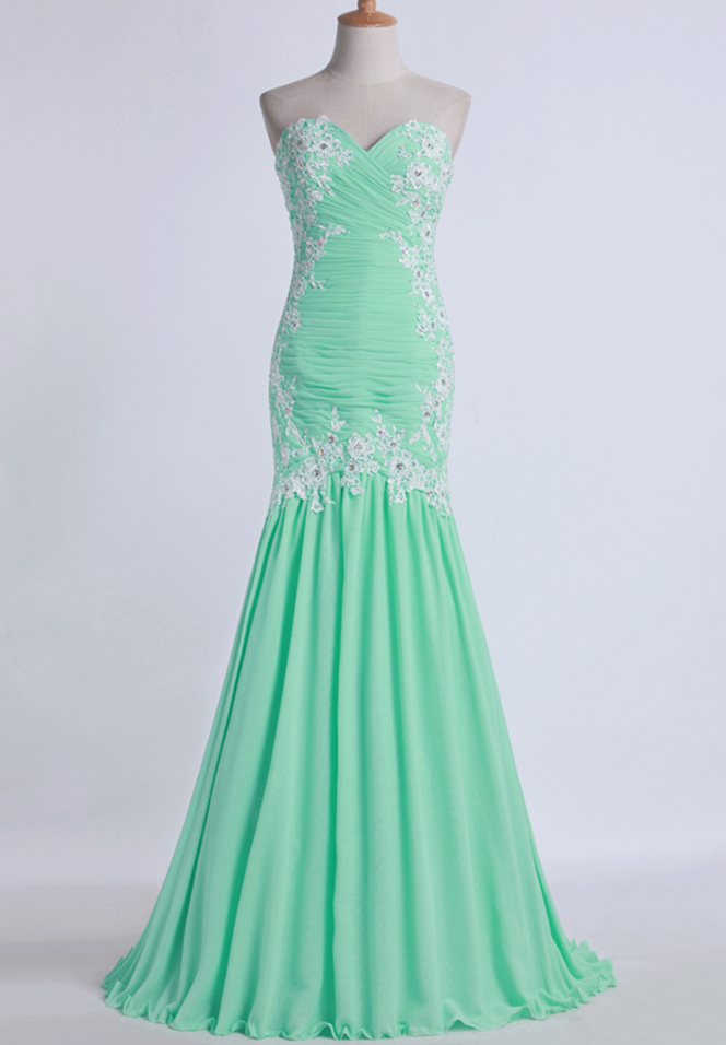 Prom Dresses Prom Dresses Pleated Chiffon With Beaded Lace Floor Length Open Back