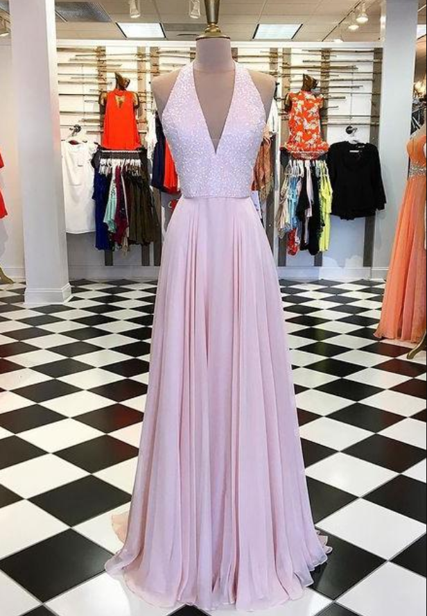 Sexy Long Prom Dresses With Beading,party Dress,evening Dresses