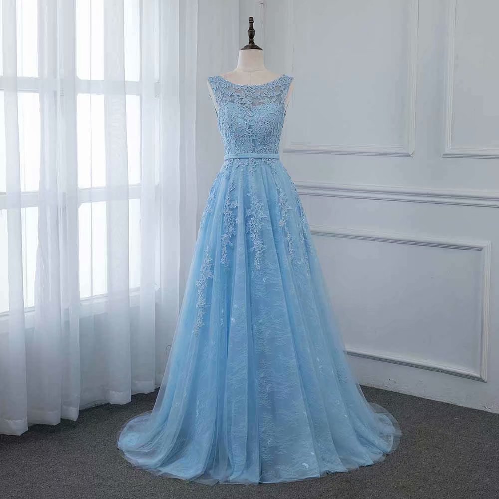 navy blue dress for baby girl Halter Backless Lace Satin Blue Homecoming Dresses Short Prom Dress US10 / As Picture main image 0