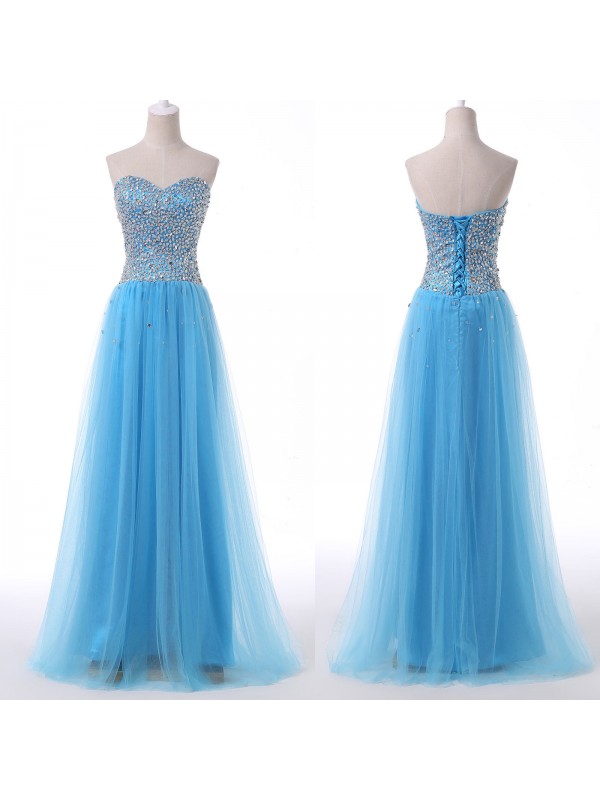 Prom Dress,prom Dresses Blue Prom Dresses,a Line Prom Dress,beaded Evening Gowns,party Dress,tulle Prom Dress,long Prom Dresses, Prom