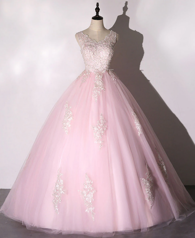 Prom Dresses,v Neck Tulle Lace Long Prom Dress Tulle Formal Dress