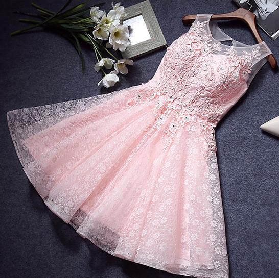 Lace Homecoming Dress,a Line Homecoming Dresses,short Homecoming Dress,appliqued Homecoming Dresses