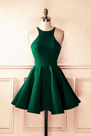 short backless homecoming dresses A-Line Halter Backless Short Prom Dresses Homecoming Dresses – Hoprom main image 1