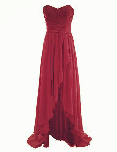 Beautiful High Low Wine Red Prom Dresses, High Low Prom Dresses, Homecoming Dresses