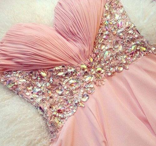 Pretty Pearl Pink Mini Chiffon Prom Dress With Beadings, Mini Prom Dresses, Homecoming Dresses