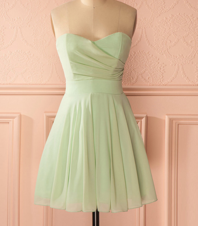 Homecoming Dresses Short Prom Gowns,sage Prom Dress, Homecoming Dresses,strapless Prom Dresses