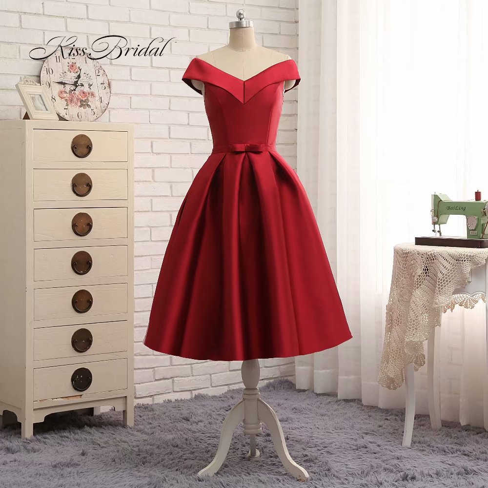 Red Short Homecoming Dress , Graduation Dresses,short Party Dresses,knee Leng V Neck Evening Dresses