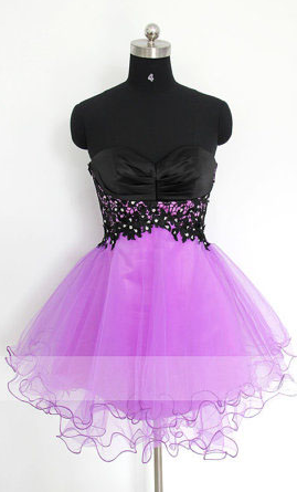 Short Lovely Prom Dress, Sweet Heart Prom Dress, Knee-length Prom Dress, Bridesmaid Dress, Lace-up Prom Dress