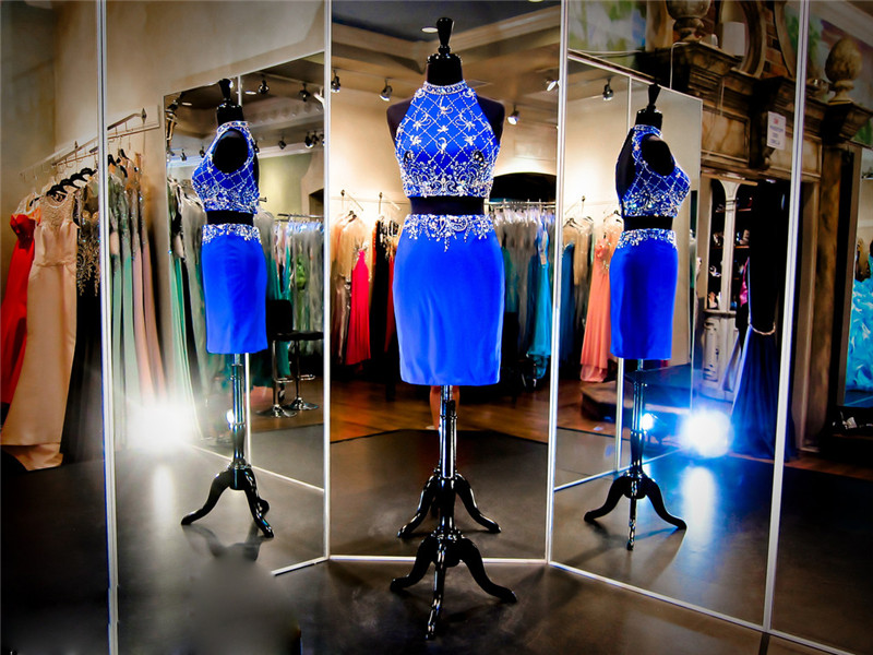 Royal Blue Prom Dress,sweetheart Short Prom Dress,2 Piece Homecoming Dresss