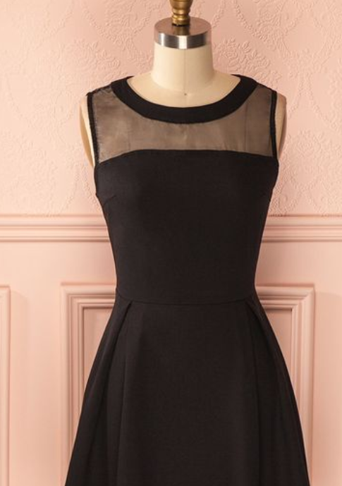 Vintage Fashion A Line Black Short Length Homecoing Birthday Dress Prom Dresses main image 1