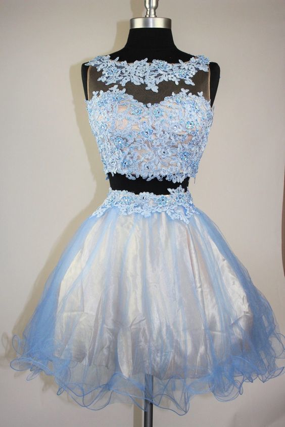 Charming Prom Dress,2 Pieces Homecoming Dress,tulle Graduation Dress