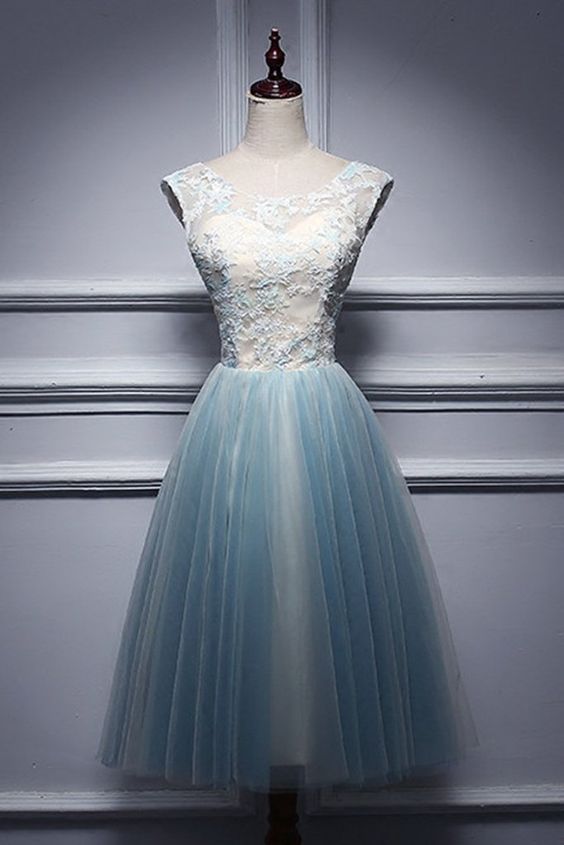 Elegant Appliques Homecoming Dress, Short Prom Gown, Tulle Prom Dress