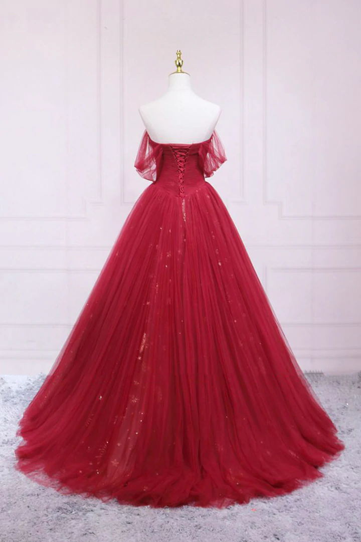 rom Dress Long Evening Dress dark long formal prom dress Gown off shoulder main image 1