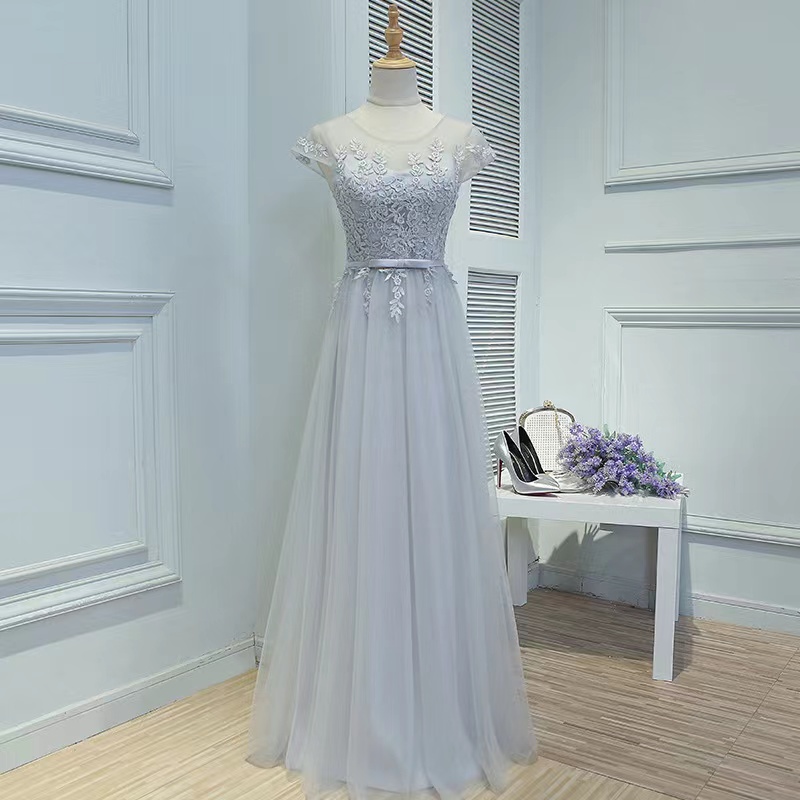Gray Party Dress ,elegant Prom Dress,tulle Formal Evening Dress