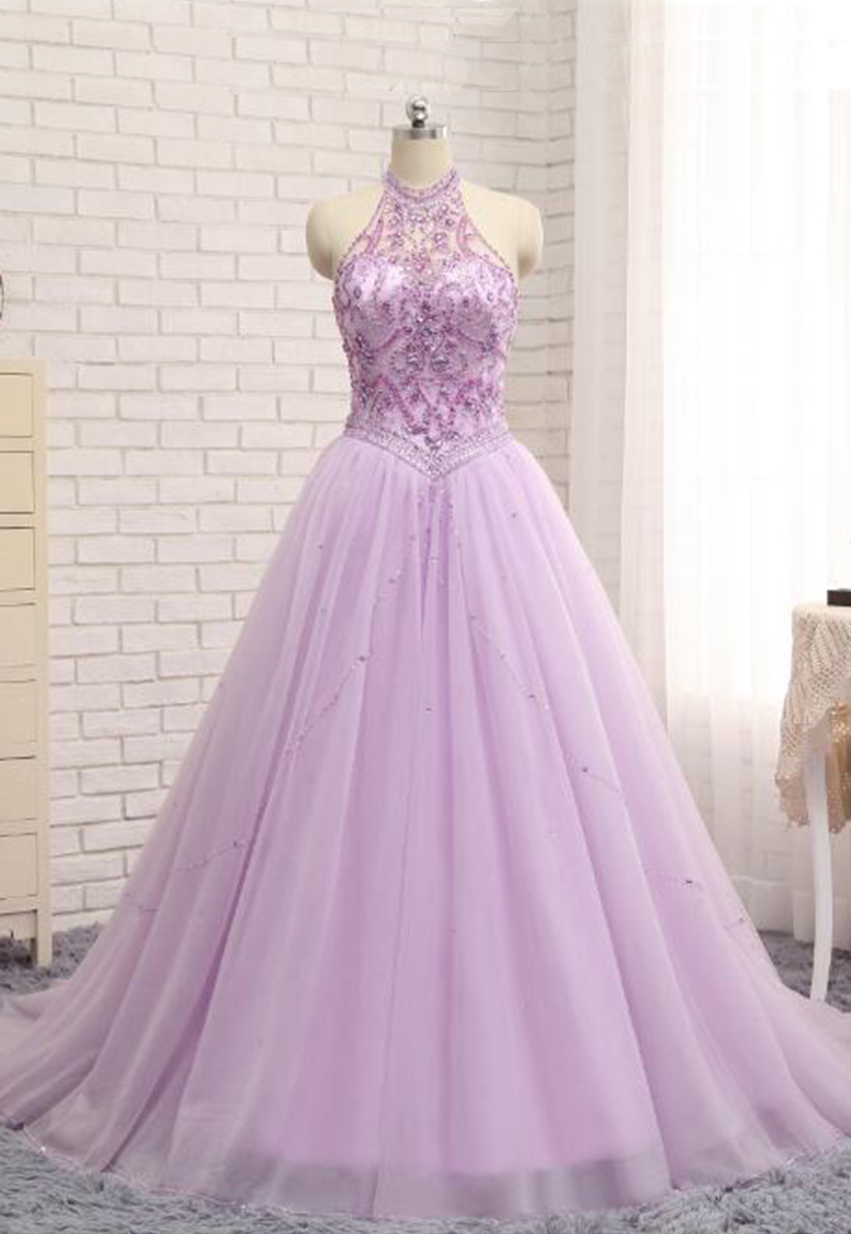 A-line Tulle Formal Prom Dress, Beautiful Long Prom Dress, Banquet Party Dress