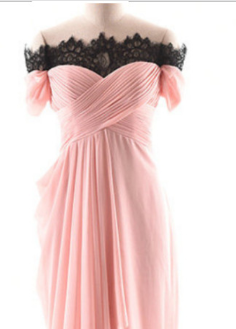 Modern Long Red A-line Off-the-shoulder Chiffon Beading Prom Dress main image 0