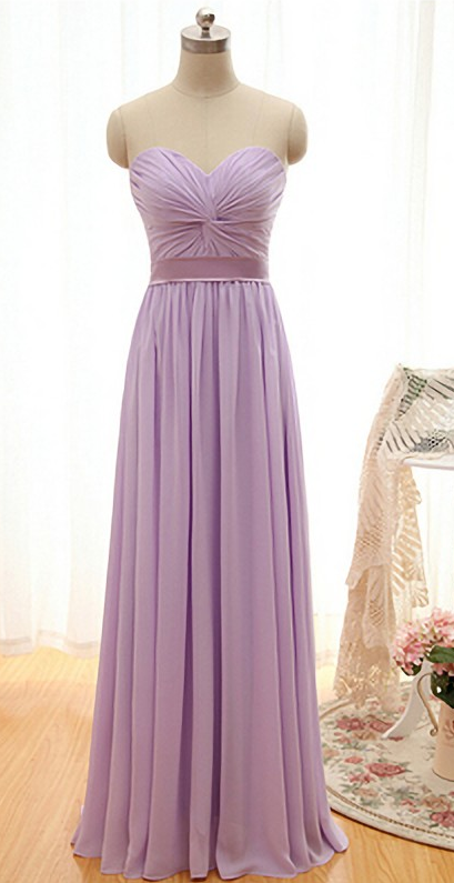 Elegant Strapless Sweetheart Ruched Chiffon Formal Prom Dress, Beautiful Long Prom Dress, Banquet Party Dress