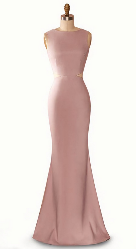 Elegant Sleeveless Satin Formal Prom Dress, Beautiful Long Prom Dress, Banquet Party Dress