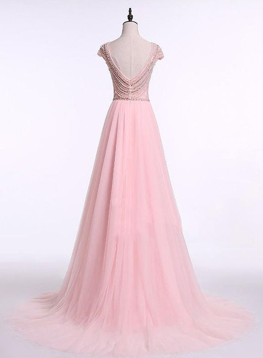 A Line Ball Gown Tulle Long Prom Dress, Evening Formal Dress