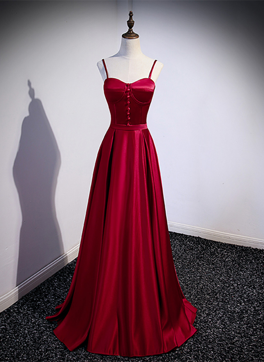 Elegant Satin A-line Formal Prom Dress, Beautiful Long Prom Dress, Banquet Party Dress