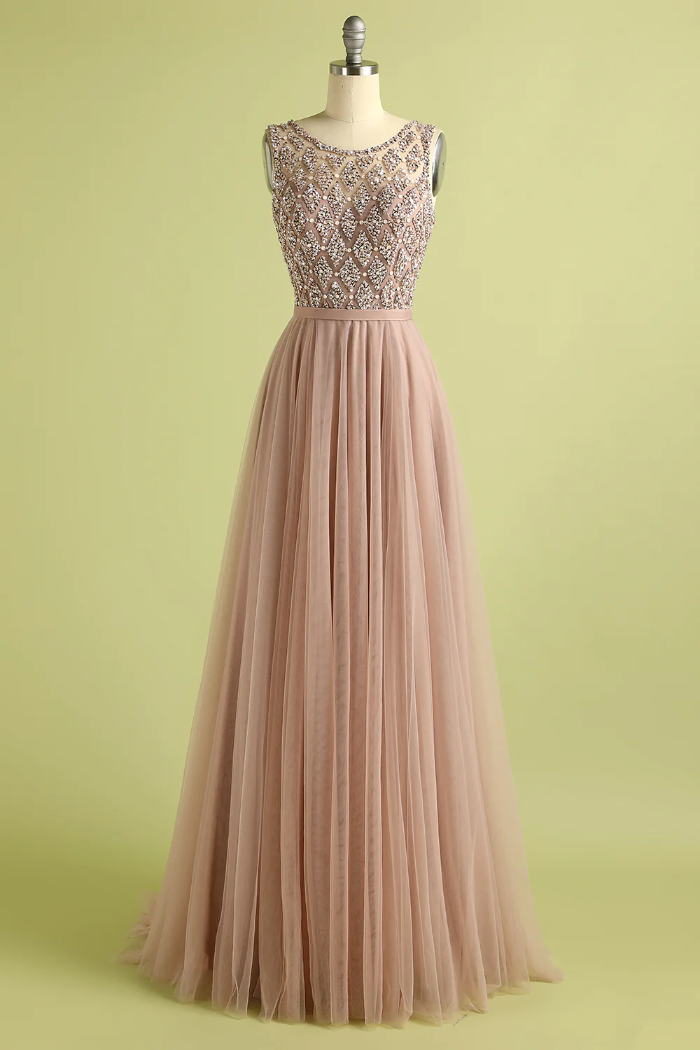 Alluring Strapless Sweetheart Tulle Beading Prom Dress main image 1