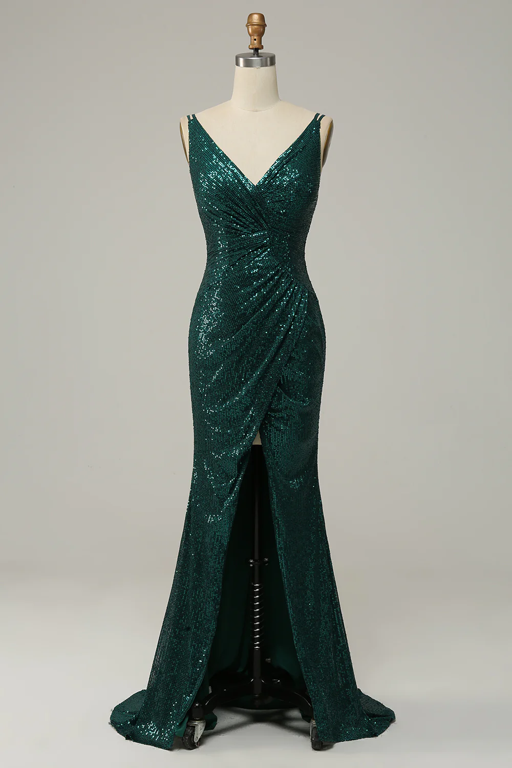green emerald velvet dress Charlette Sparkle Maxi Dress Dark Green main image 1