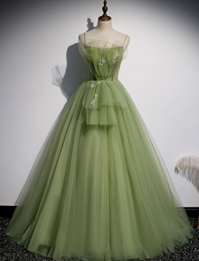 Prom Dresses,evening Gowns Green Color Veil Halter Fairy Mori Light Luxury Senior Birthday Dresses