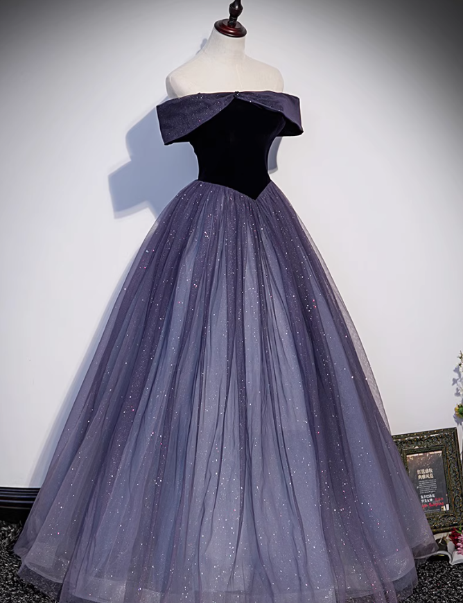 Prom Dresses,purple Strapless Evening Dresses French Light Luxury High Stage Gowns