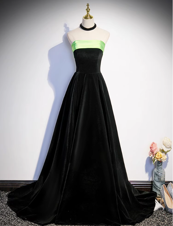 Prom Dresses,black Sheath Trailing High Feeling Velvet High-end Atmosphere Cocktail Dresses Formal Gowns
