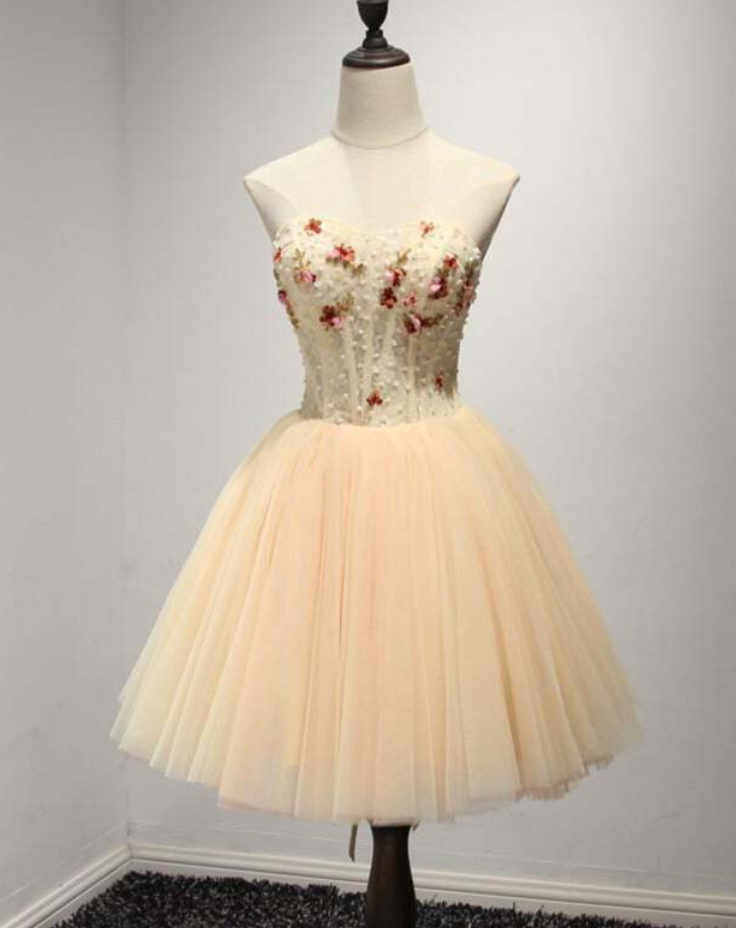 Homecoming Dresses,a-line Sweetheart Prom Dresses Fashion Short Tulle Party Dresses