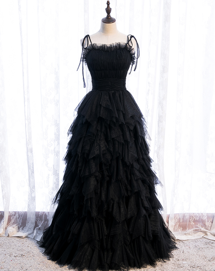Prom Dresses,banquet Evening Gowns Black Saree Long Temperament Party Dresses