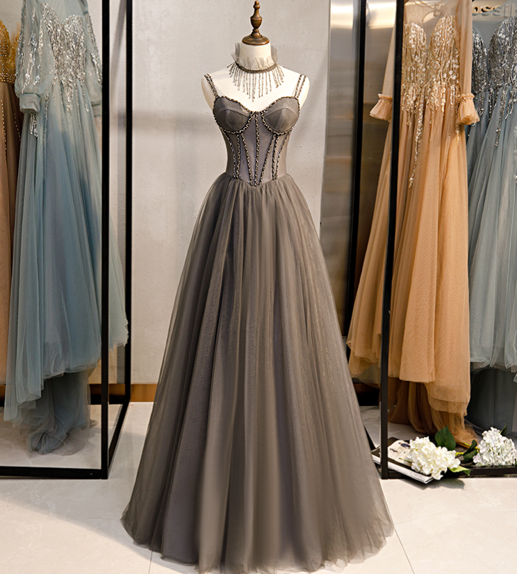 Prom Dresses,gray Party Evening Gowns Dreamy Fairy Birthday Dresses