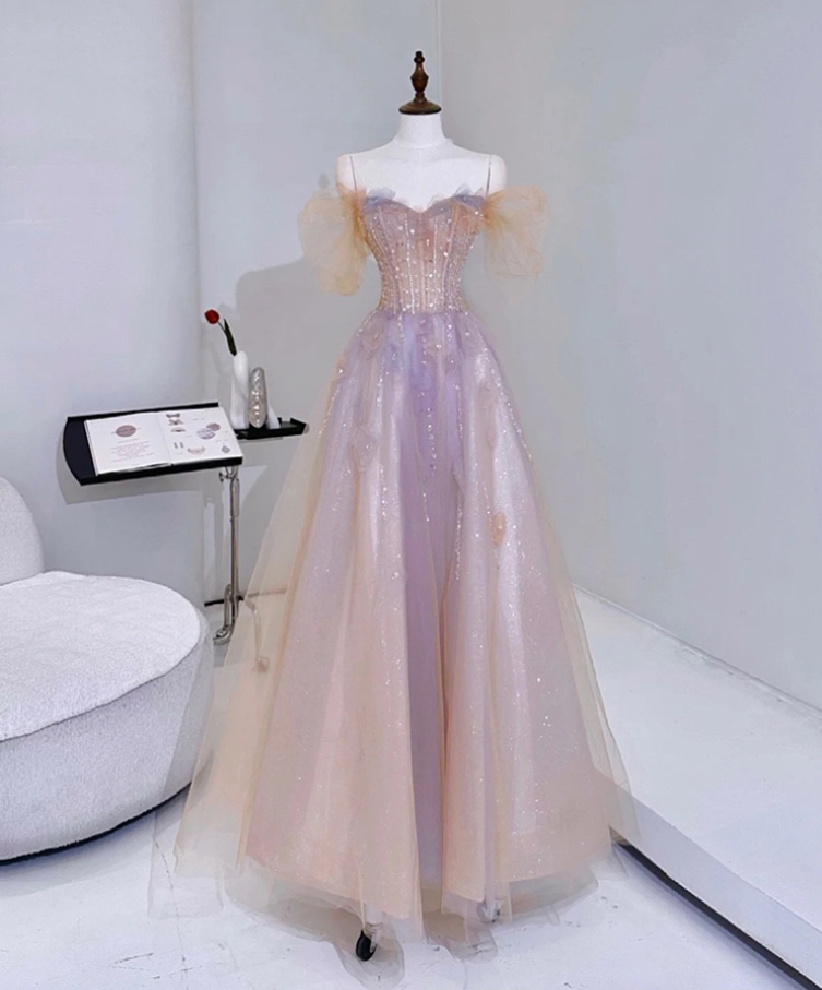 Prom Dresses,banquet Evening Gowns High Feeling Princess Style Light Luxury Niche One Neck Dresses