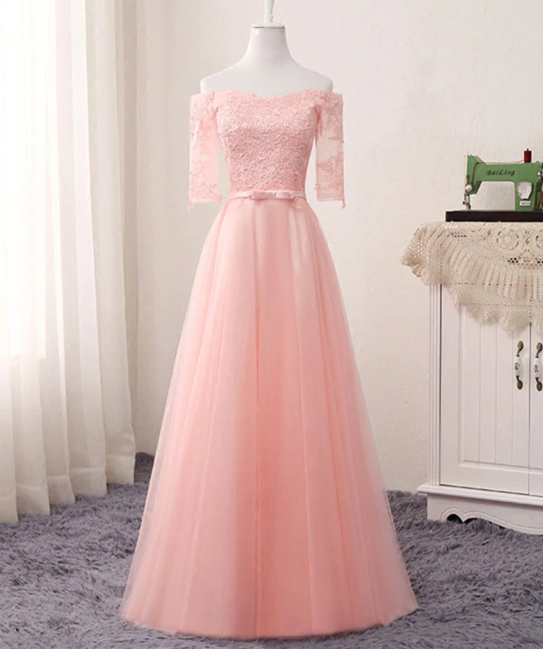 Prom Dresses,a Line Lace Tulle Long Prom Dress, Lace Evening Dress