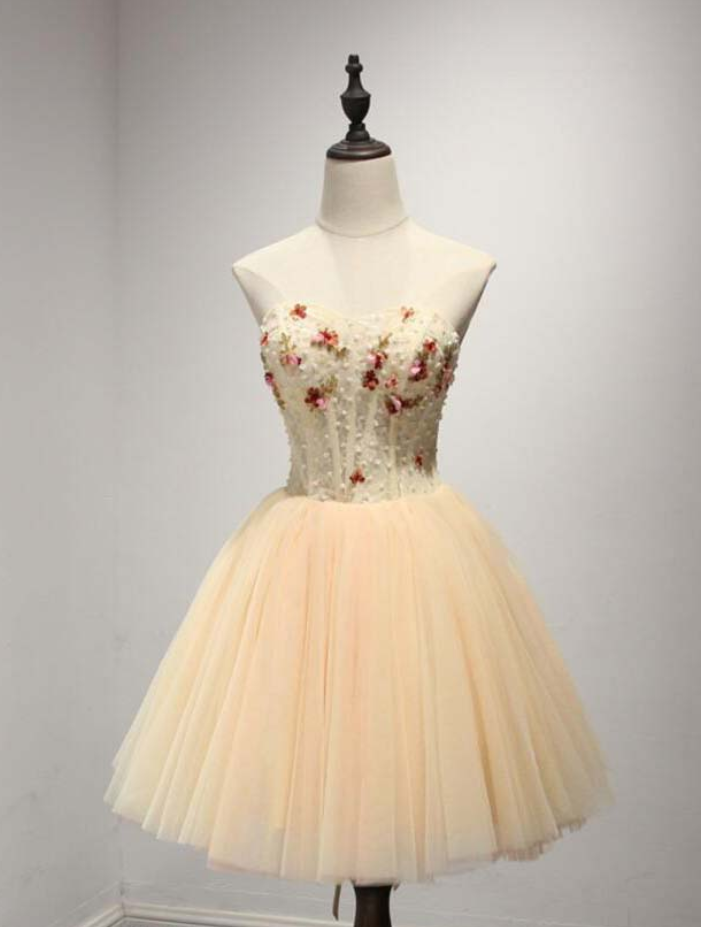 Homecoming Dresses,sweetheart Party Dresses Short Tulle Prom Dresses