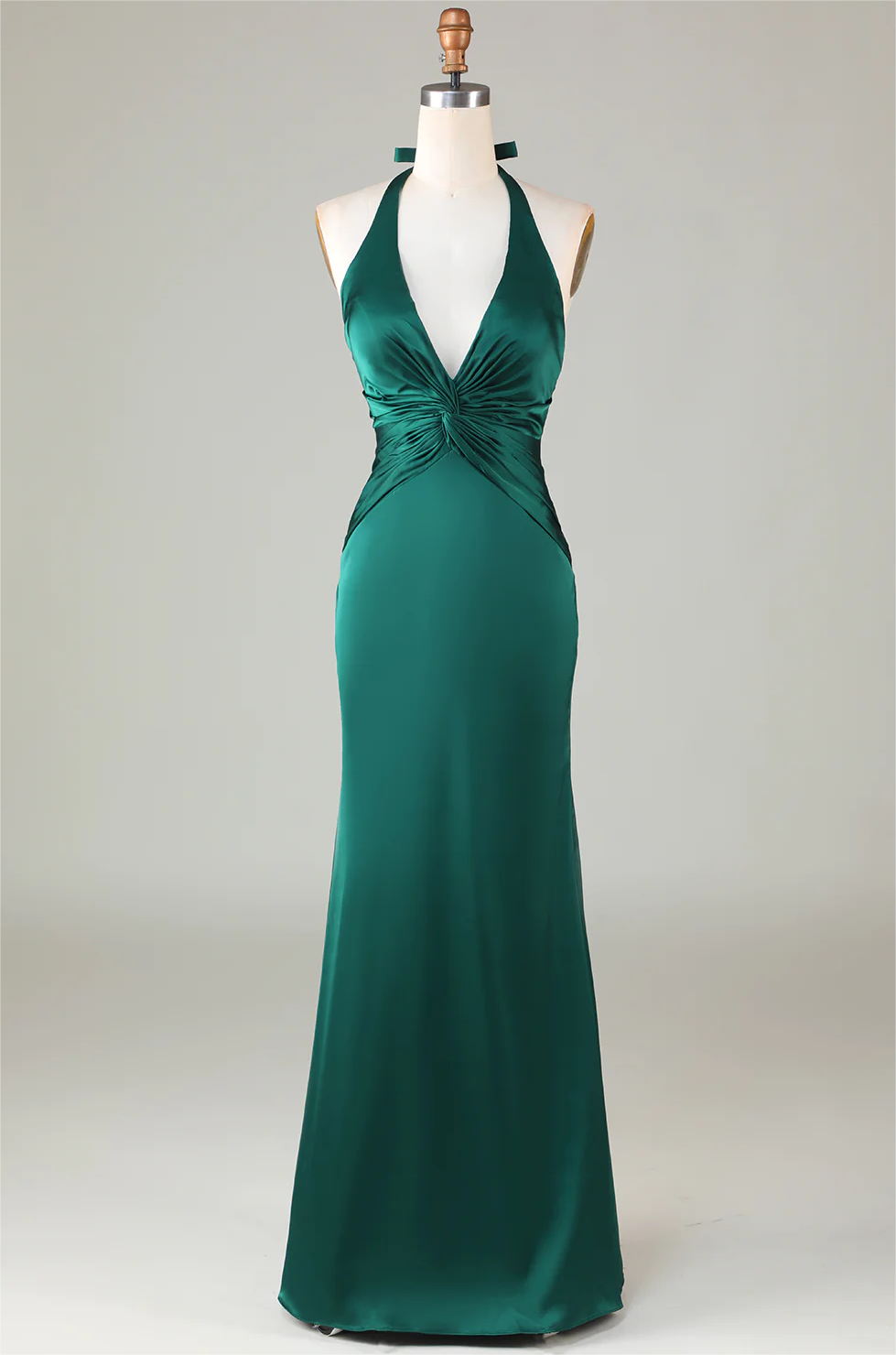 Prom Dress,mermaid Halter Dark Green Bridesmaid Dress, image size:979x1480