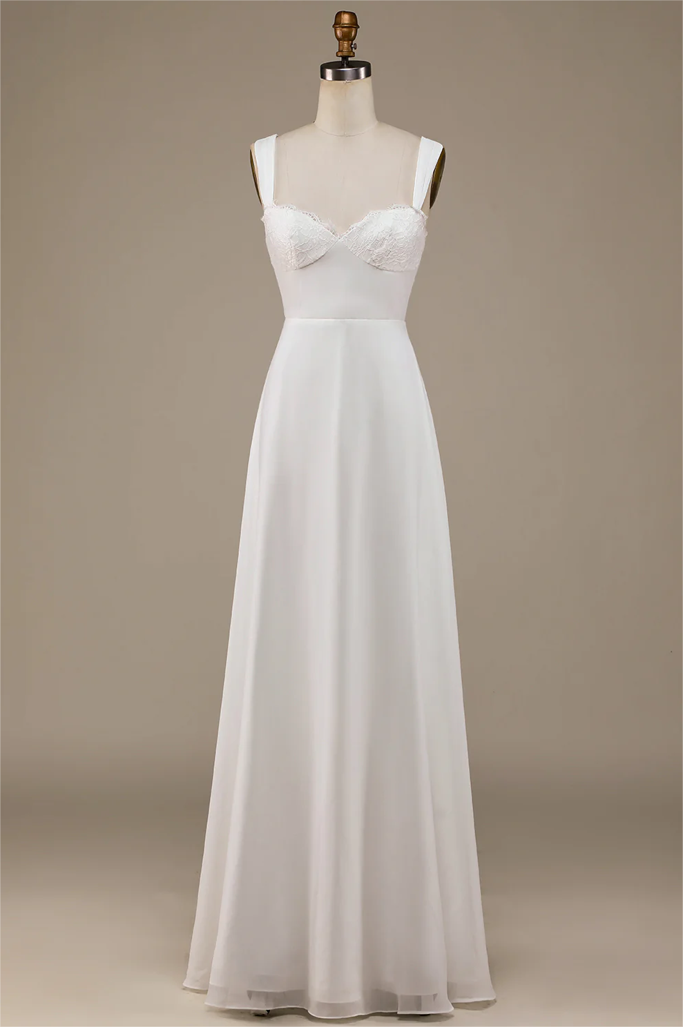 Prom Dress,ivory Scoop Neck Boho Wedding Dress With Lace
