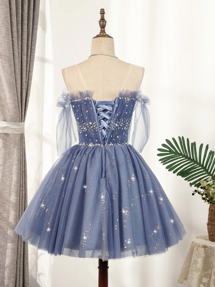 Cute Homecoming Dresses Mini/Short Light Champagne Prom Dress, Short Puffy  Homecoming Dresses US Light Champagne (
