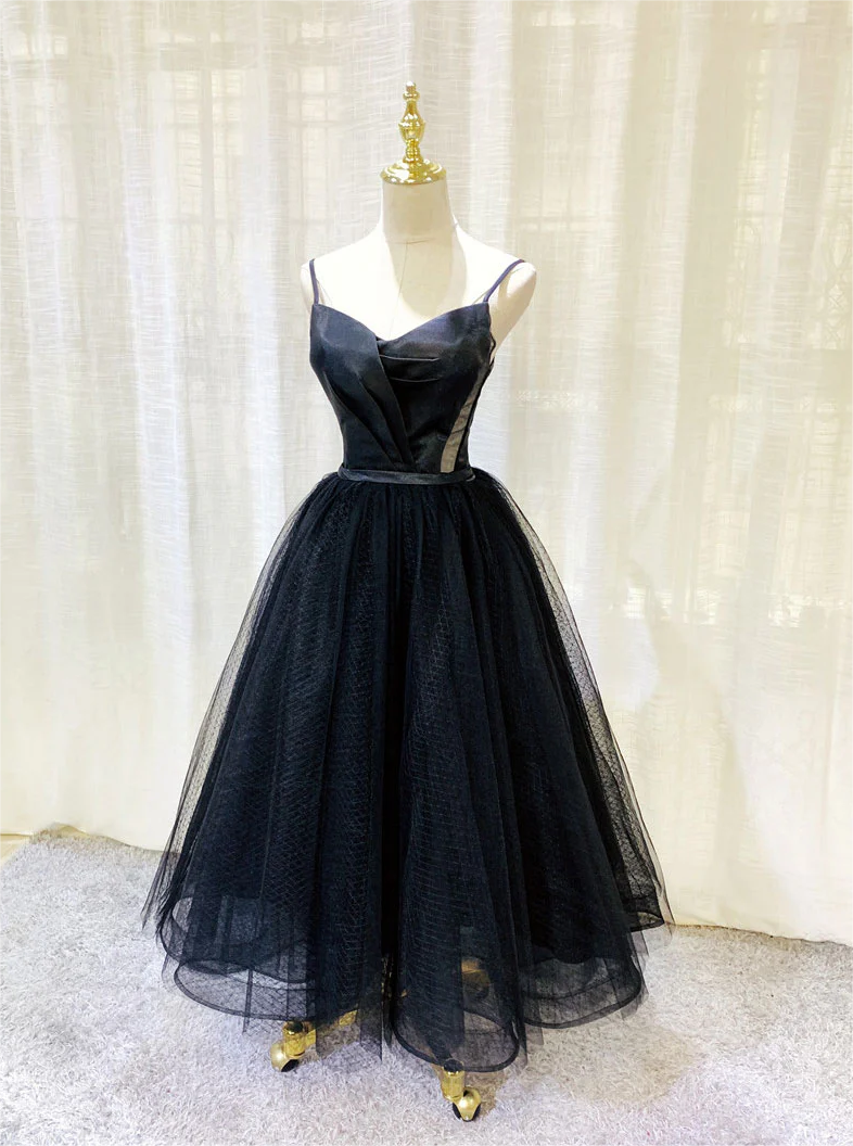 black ruffle homecoming dress Black Off the Shoulder Short Dance Dresses, A Line Mini Homecoming Dre –  cherishgirls main image 1