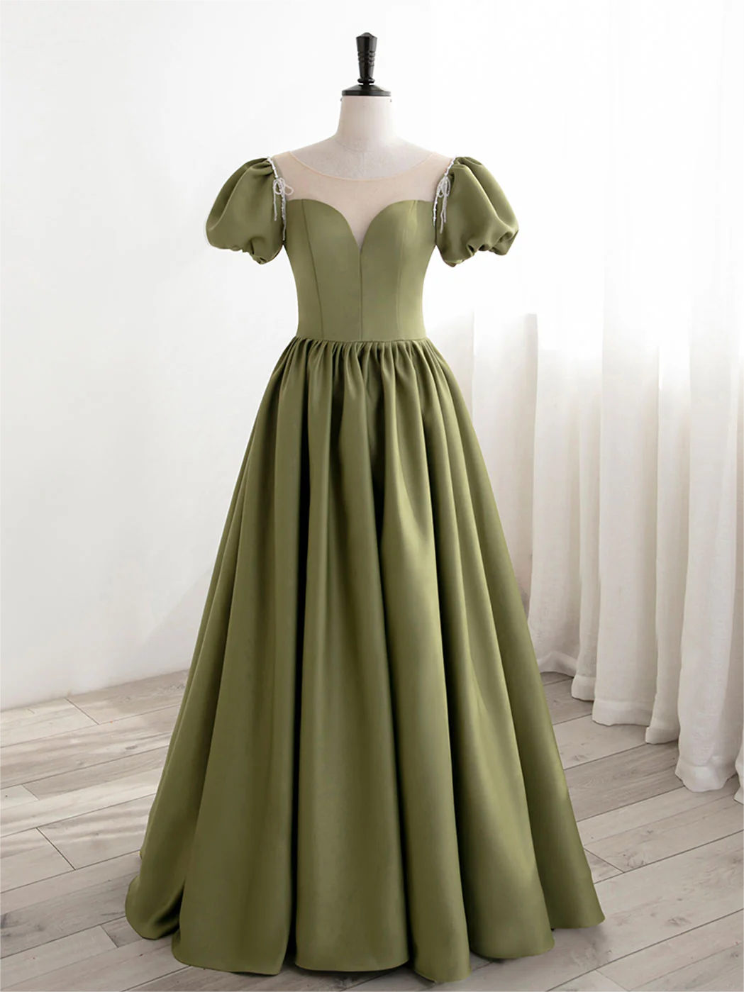 slim fit dress slacks Dark Green Prom Dress with Leg Slit, Dark Green Formal Graduation Dres –  Lwt Dress main image 1