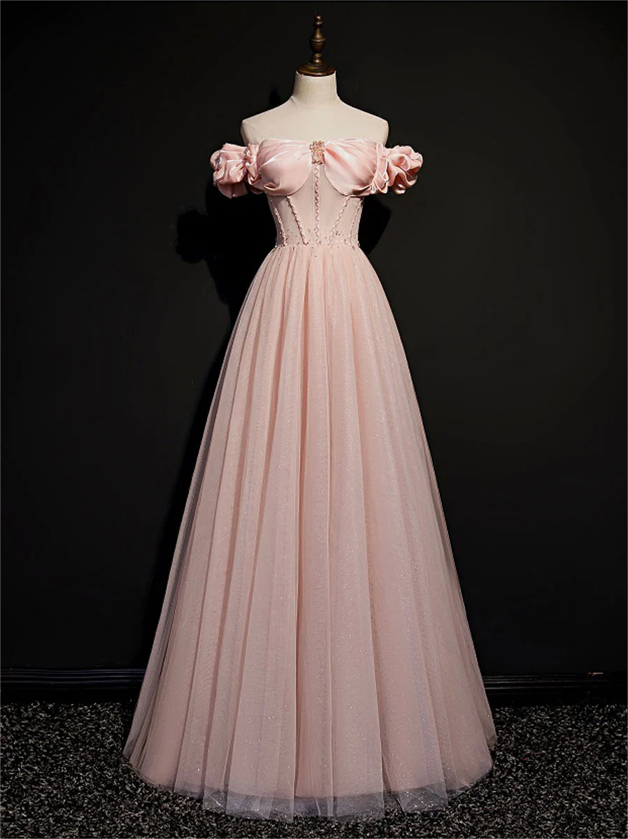 blushing pink wedding dress Sheer V-neckline Lace Blush Pink Wedding Dress Tulle Skirt  loveangeldress