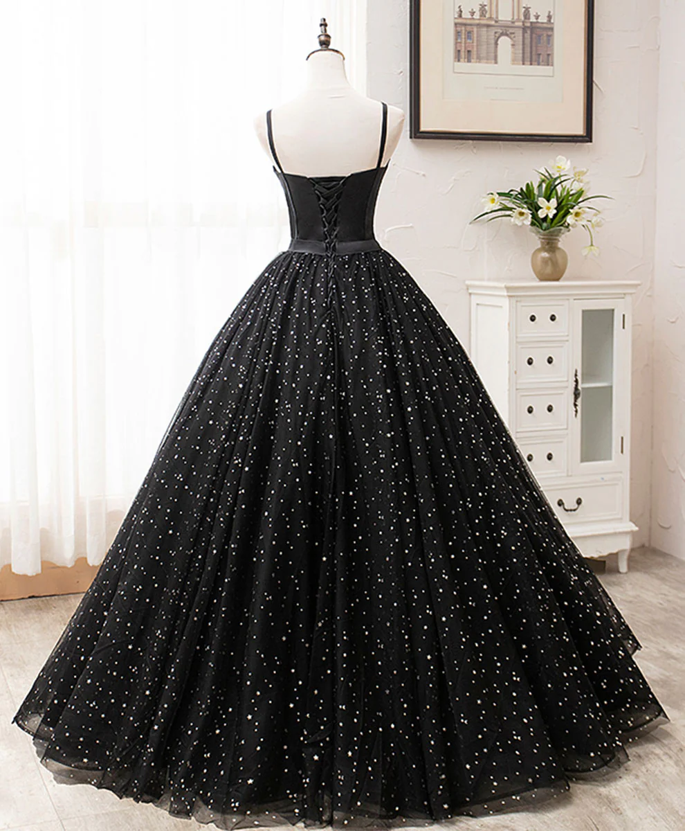 Sweetheart Black Rufflue Long Prom Evening Dress Y1624 main image 0