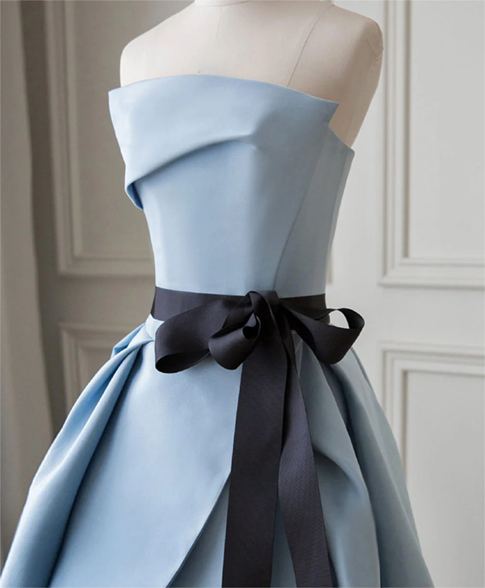 Dark Blue Simple Long Prom Dresses Pageant Evening Gown Y6778 main image 1