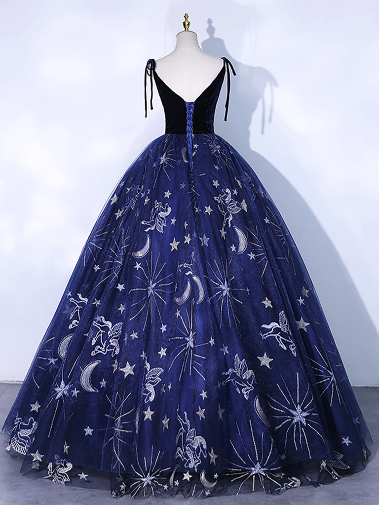 chinese dress ladies Halter Neck Dark Blue Lace Prom Dresses, Dark Navy Blue Lace Formal Ev –  jbydress