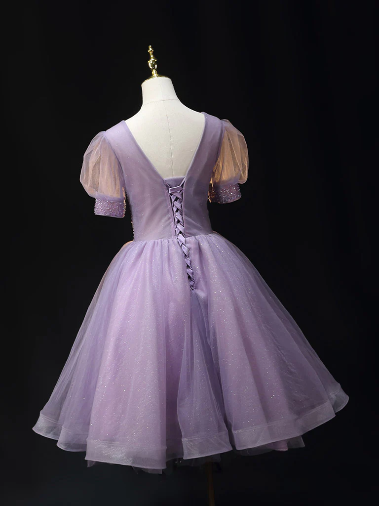 Purple Short Party Dress Fashion Homecoming Evening Gown main image 1